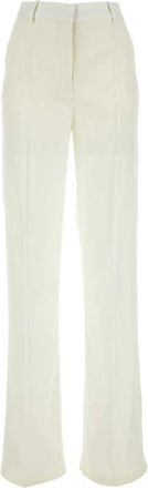 Stella McCartney Crepe Palazzo Broek - Dames - Wijde Broeken - Wit - XS - Leer - Broeken