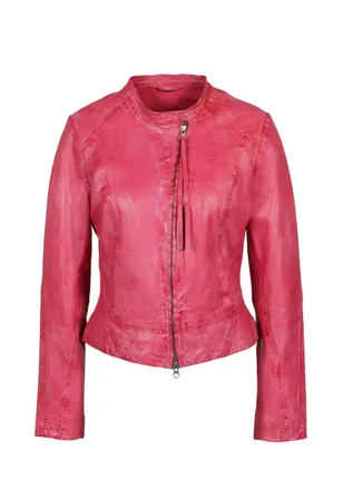 Freaky Nation Lederjacke FREAKY NATION New Charis-FN, Damen, Gr. M (38), pink, Oberstoff: 100% Leder; Futter: 100% Baumwolle, Jacken Lederjacke