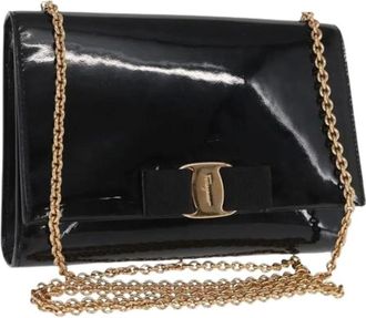 Ferragamo Pre-owned Cross Body Bags, female, Black, Size: ONE SIZE Pre-owned Leather Shoulder Bag
