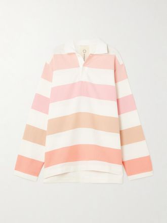 Marrakshi Life Polo In Jersey Di Cotone D&eacute;grad&eacute; A Righe - Rosa