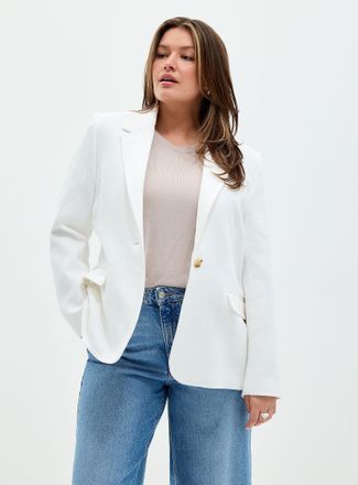 Contemporaine Womens Textured single-button Blazer Jacket