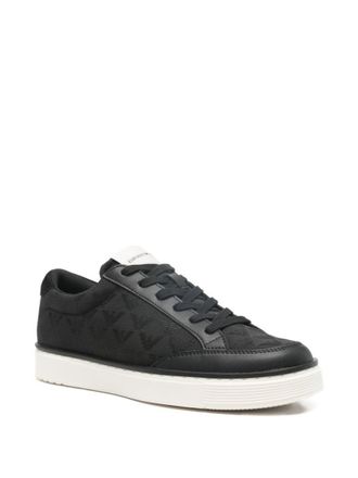 Emporio Armani Black Leather Sneakers