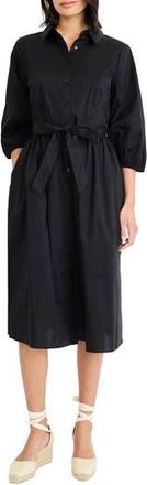 Maggy London Long Sleeve Midi Shirtdress in Black at Nordstrom Rack, Size 18 (Similar To 16W)
