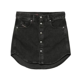 Diesel Denim Skirts, female, Black, Size: W26 Denim Skirts