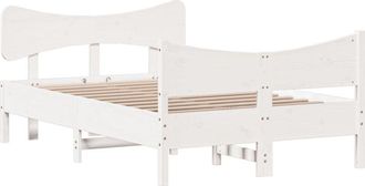 vidaXL Vidaxl - Estructura De Cama Sin Colch&oacute;n Madera Maciza Blanca 120x190 Cm