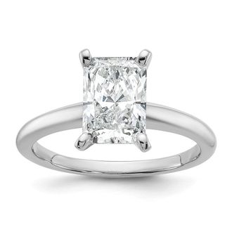 Diamond2Deal 14k White Gold 2 Ct Lab Grown Diamond Solitare Engagement Ring
