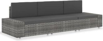 vidaXL Vidaxl - Sof&aacute; Seccional De 3 Plazas De Rat&aacute;n Sint&eacute;tico Gris
