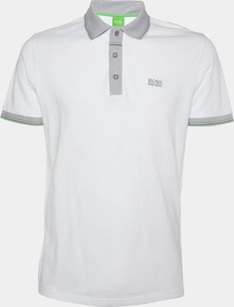 HUGO BOSS Boss By Hugo Boss White Cotton Pique Regular Fit Polo T-Shirt