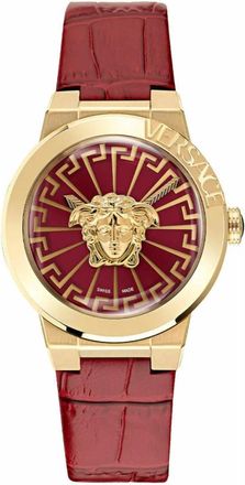 Versace Medusa Infinite Watch - Dames - Horloges - Geel - ONE Size - Leer - Accessoires