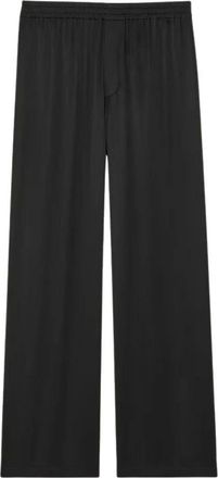 Saint Laurent Wide Trousers, female, Black, Size: S SL E26 Trousers