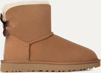 UGG Womens Bailey Bow II Mini Bow Boots in Tan Sheepskin - Size UK 4