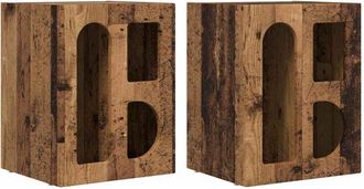 vidaXL Mesita De Noche 2 Pcs Madera Vieja 40 X 35 X 50 Cm Vidaxl