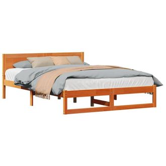 Berkfield Home Elegant Bed Frame Wax brown Solid Pine wood 150 x 200 cm Rectangular