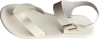 Generic 2026 Women Slippers Foreign Trade Large Size Womens Clip Toe Fashion Comfortable Flat Buckle Solid Color Beach Sandals (White, 4.5)