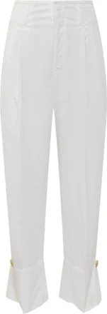 Darkpark White Relaxed Flat Front Pants
