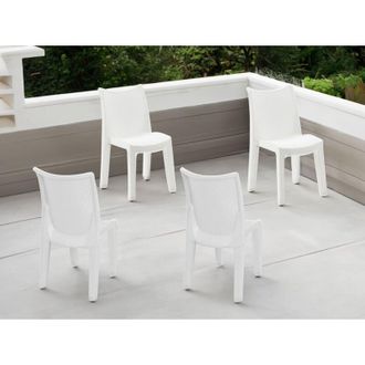 Dmora Sedia da esterno Ravenna, Seduta da giardino, Sedia per tavolo da pranzo, Poltrona outdoor effetto rattan, 100 % Made in Italy, Set da 4, Cm