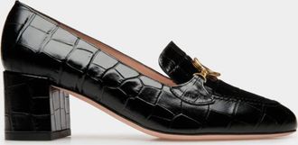 Bally Obrien 50 Croc-Embossed Leather Pumps, Brand Size 40 ( US Size 9.5 )