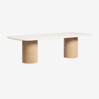 Sklum Mesa De Comedor Rectangular En Cemento Y Madera De Acacia Sharpay Sklum