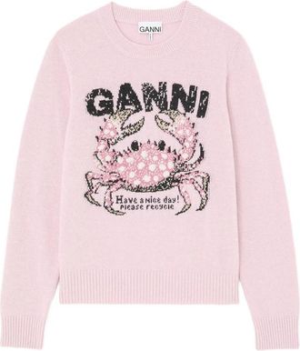 Ganni Crab-intarsia Sweater