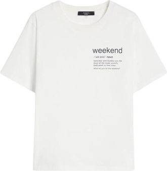 Max Mara Wkdtenue T-shirt - Dames - T-shirts - Wit - L - Katoen - Tops