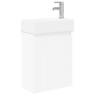 vidaXL M&oacute;dulo De Ba&ntilde;o Con Grifer&iacute;a Blanco 45,5 X 22,5 X 84 Cm Vidaxl