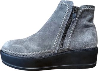 Silent D Womens Nono Bootie In Steel Suede