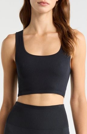 Lunya Seamless Flow Square Neck Bralette in Immersed Black at Nordstrom, Size X-Large