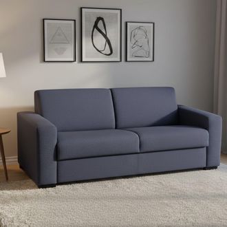 Dmora Sofa Cama Daaze, Sof&aacute; De 2 Plazas, 100% Made In Italy, Sof&aacute; De Sal&oacute;n Con Apertura Giratoria, En Tela Acolchada, Con Reposabrazos Est&aacute;ndar, Cm 180x95h9