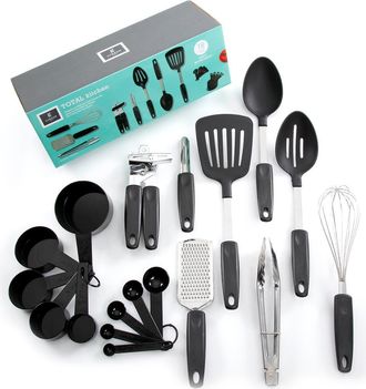 Gibson Home Total Kichen Chefs Better Basics 18-Piece Gadgets and Tools Combo Set in Black at Nordstrom