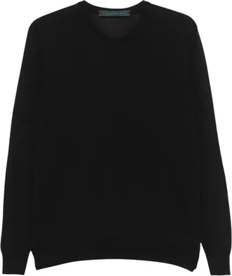 Kiton Truien & Vesten, Heren, Zwart, XL, Wol, Wool Crew Neck Sweater