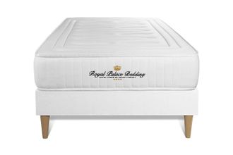 Royal Palace Bedding Royal Palace Bedding - Base Tapizada Blanco + Colch&oacute;n Con Muelles Y Viscoel&aacute;stica 90 X 190