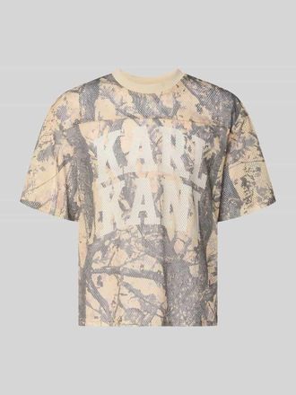 Karl Kani T-Shirt aus Mesh mit Logo in Beige, Gr&ouml;&szlig;e XXL