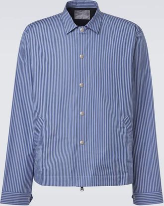 sacai Giacca blouson in popeline di cotone a righe