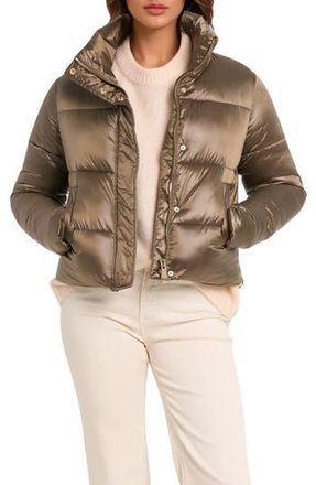 Noize Coco-El Water Resistant Crop Puffer Jacket in Mocha at Nordstrom Rack, Size X-Large
