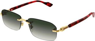 Gucci Stijlvolle Zonnebril - unisex - Accessoires - Rood - Maat: 56 MM