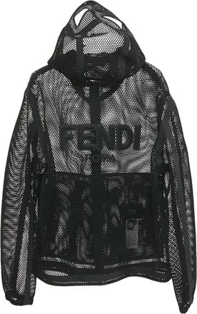 Fendi Giacca con logo ricamato - Nero