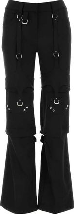 Off-white Wollen Cargo Broek - Dames - Wijde Broeken - Zwart - XS - Wol - Broeken
