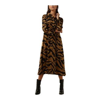MY ESSENTIAL WARDROBE Elegante Lange Jurk - Dames - Shirt Kleedjes - Veelkleurig - XS - Kleedjes