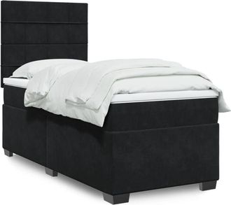 vidaXL Vidaxl - Cama Box Spring Con Colch&oacute;n Terciopelo Negro 90x200 Cm