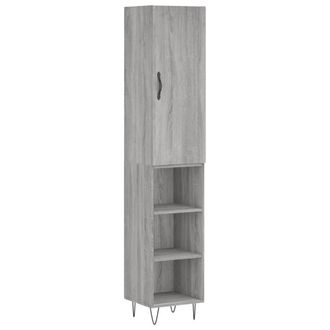 Berkfield Home Highboard Grey Sonoma 34.5x34x180 cm Engineered Wood
