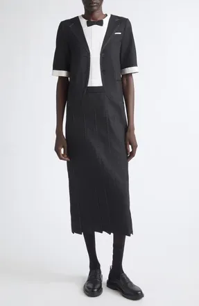 Thom Browne Super 120s Wool Twill Trompe Dress in Black at Nordstrom, Size 40