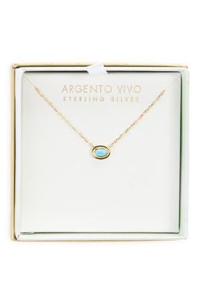 Argento Vivo Oval Turquoise Pendant Necklace in Gold at Nordstrom Rack