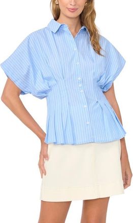 Vince Camuto Pleat Waist Dolman Shirt in Chambray Blue at Nordstrom, Size X-Large