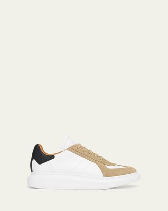 Alexander McQueen Mens Retro Suede & Leather Oversized Sneakers