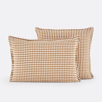 La Redoute Interieurs Kussensloop in gewassen linnen, Ac&eacute;lie Bronskleur