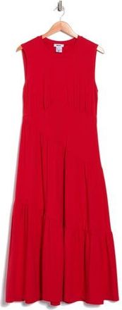 DKNY Gathered Sleeveless Tiered Maxi Dress in Scarlet at Nordstrom Rack, Size X-Large