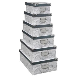 5five Simply Smart 5five Simply Smart - 6 Cajas Delicatesse En Blanco Y Negro Con Esquinas Met&aacute;licas - 5five