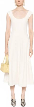 Staud Charlotte Midi Dress In Ecru