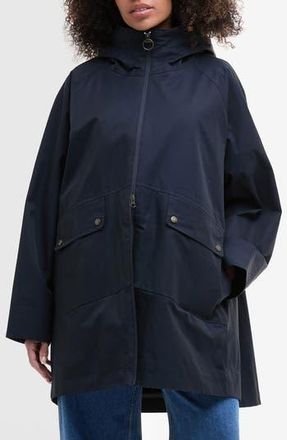 Barbour Heron Waterproof Cotton Blend Jacket in Navy at Nordstrom Rack, Size 1X