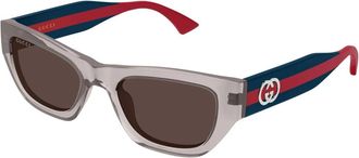 Gucci Cat Eye Zonnebril - unisex - Zonnebrillen - Grijs - 52 MM - Accessoires